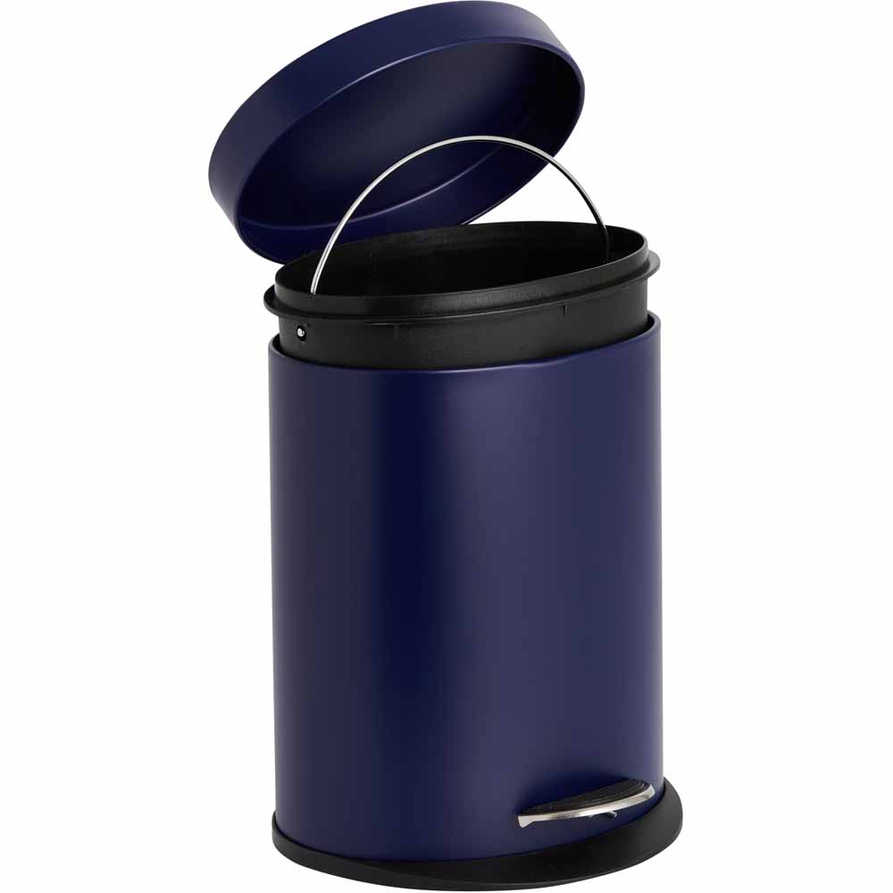 Wilko Oval Blue Waste Bin 5L Wilko