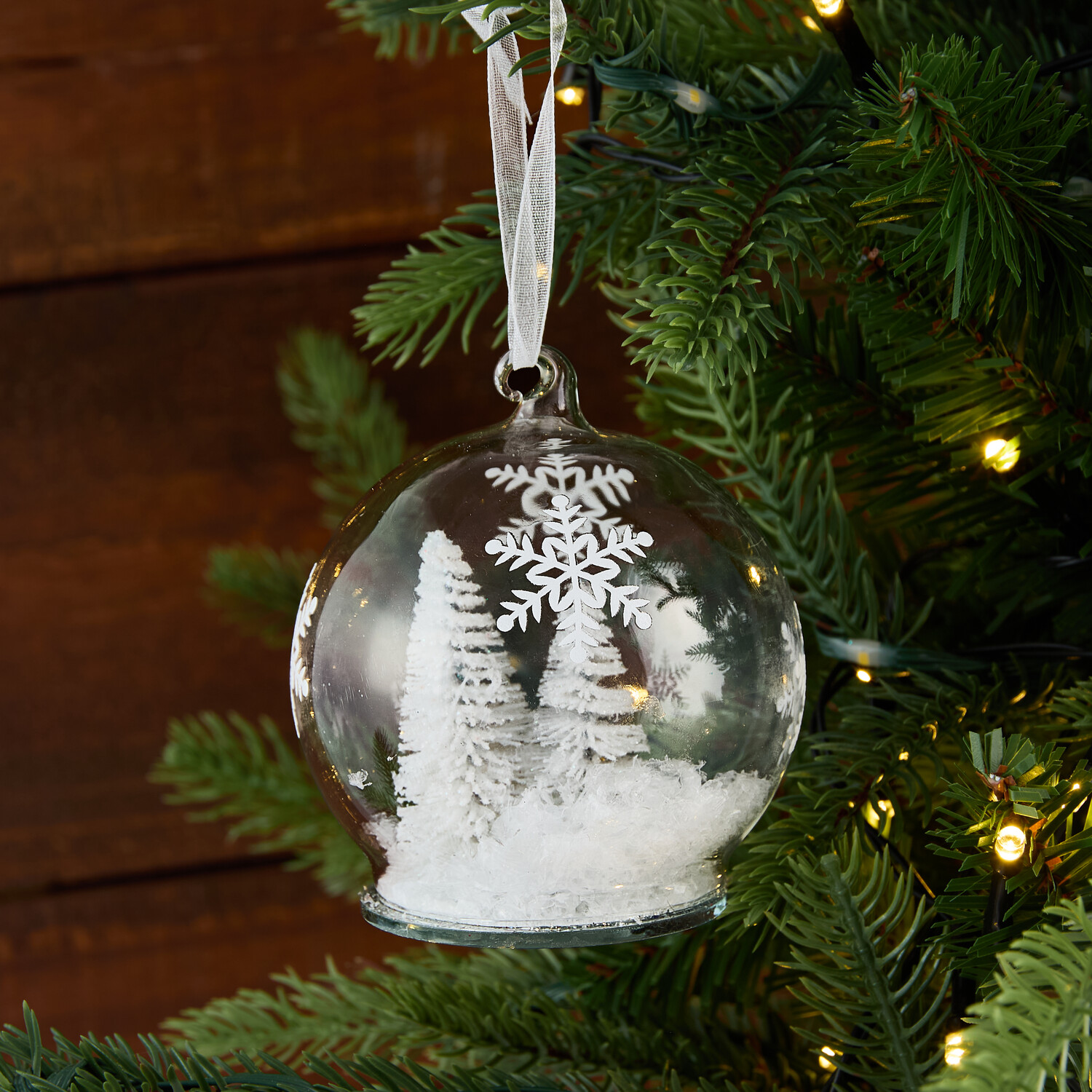 Tree Scene Snowy Bauble Image 2