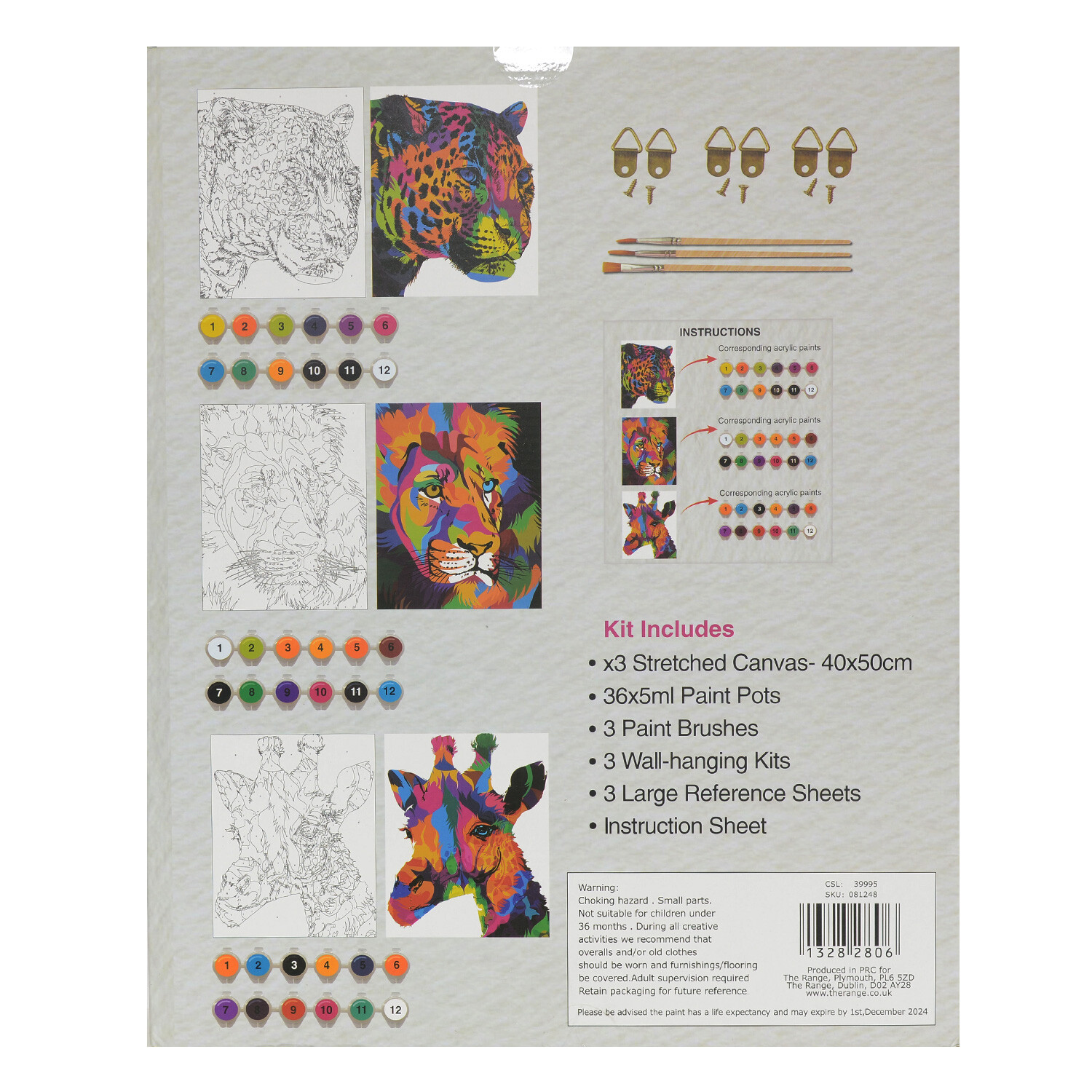 Art Studio Paint Your Own Animal Canvas Kit 3 Pack Image 4