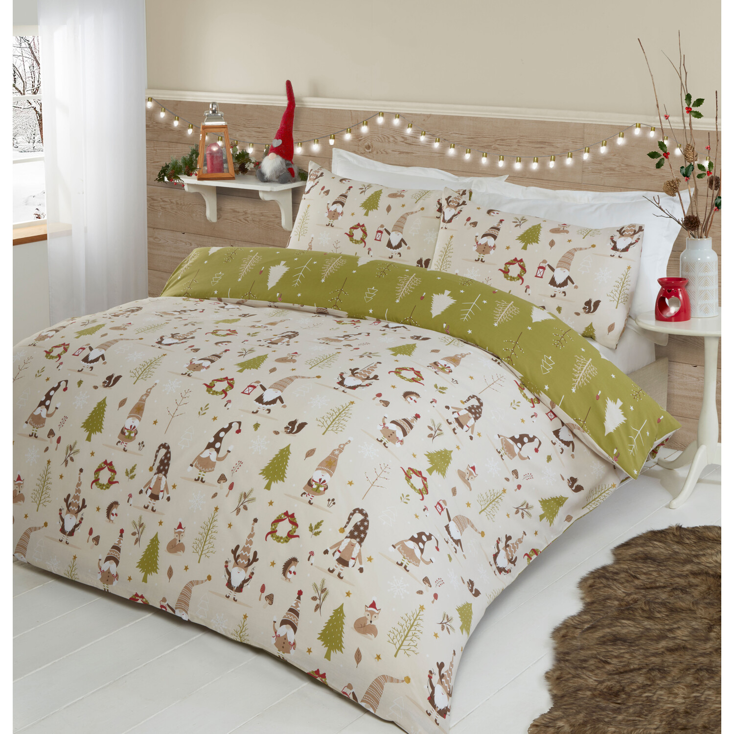 Gonks Duvet Cover and Pillowcase Set - Natural / Double Image 9