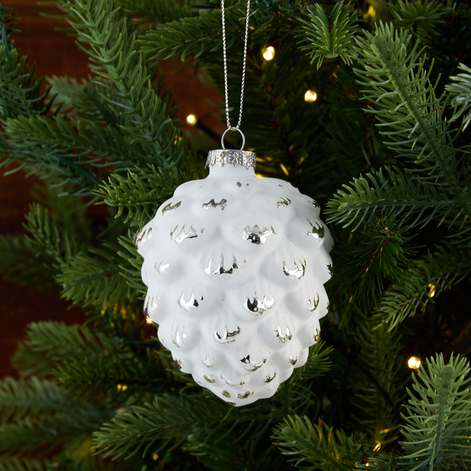 Frosted Glass Pinecone Bauble Image 3