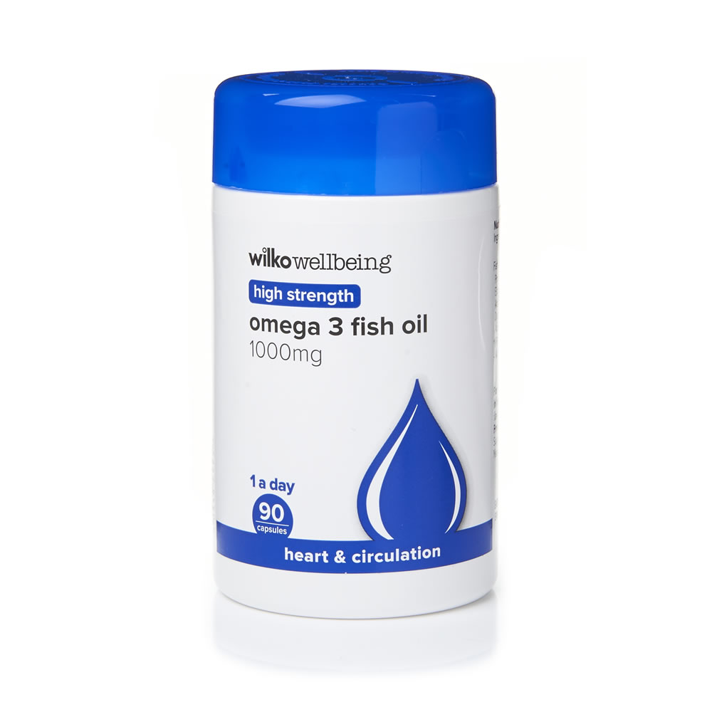 Wilko High Strength Omega 3 Fish Oil Capsules 1000mg 90 pack Image