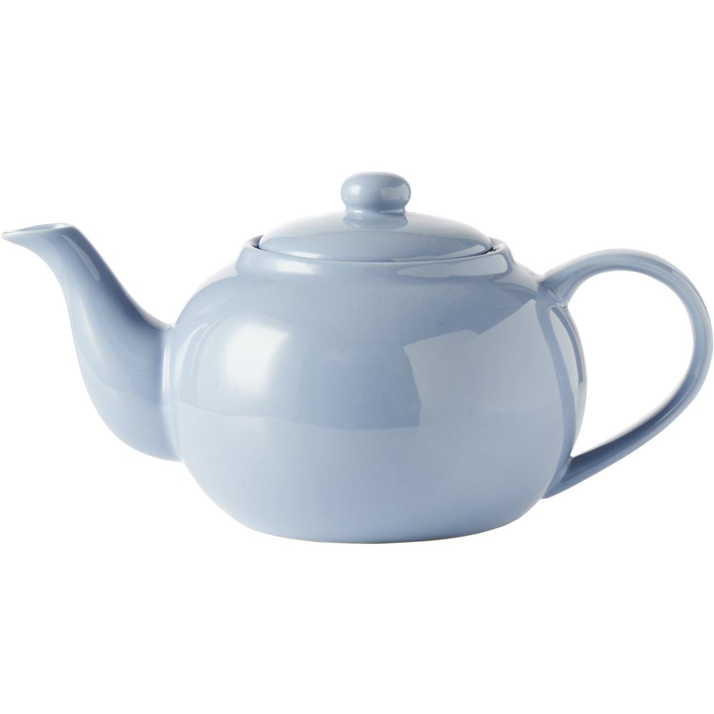 Wilko 8 Cup Blue Ceramic Teapot Image 1