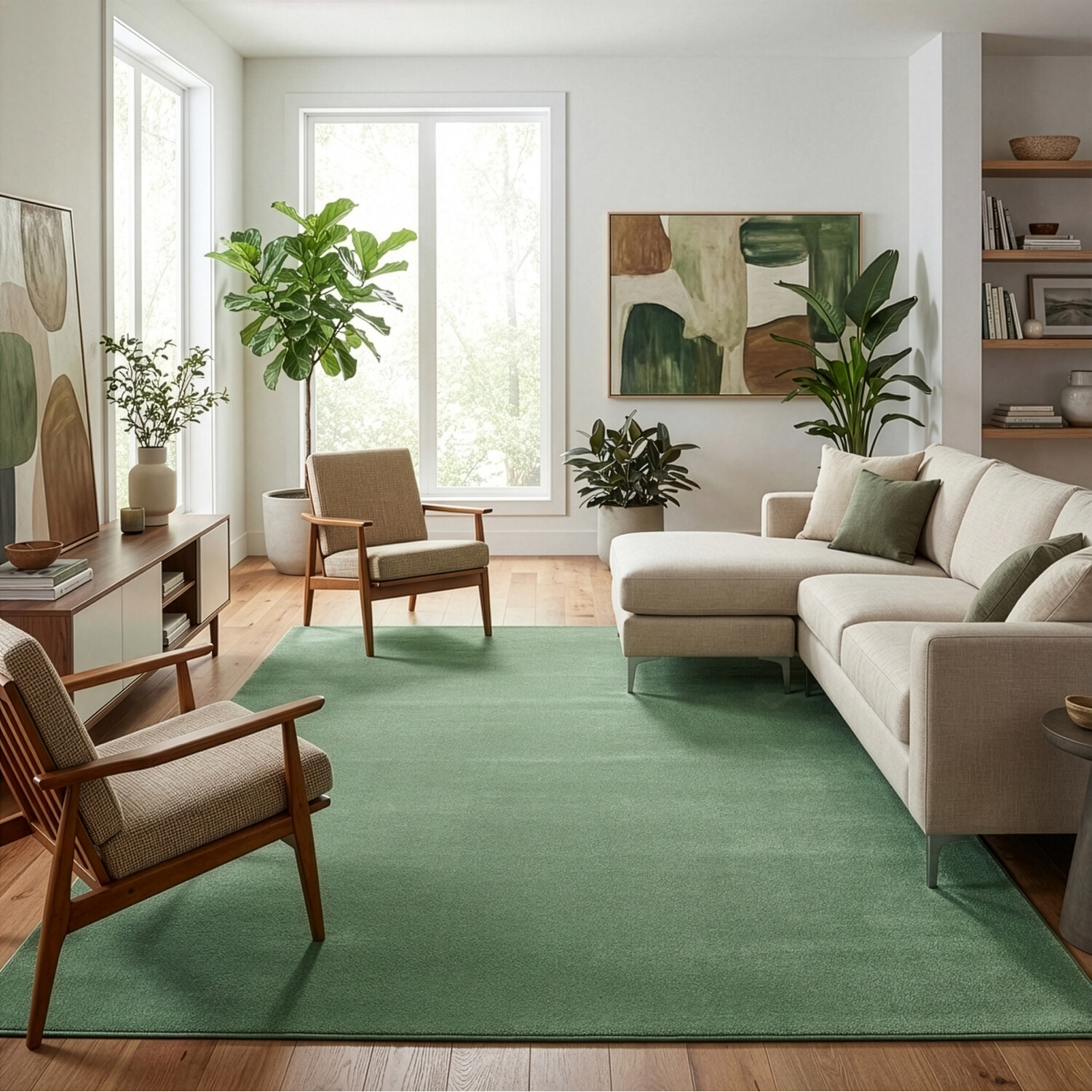 Milano Plain Rug Sage 230cm Image 3