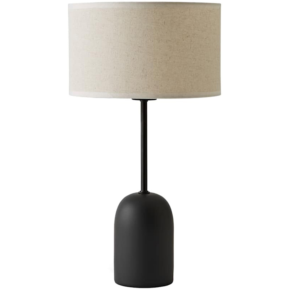 ValueLights Kaiden Natural Trim Linen Shade Dome Table Lamp Image 1