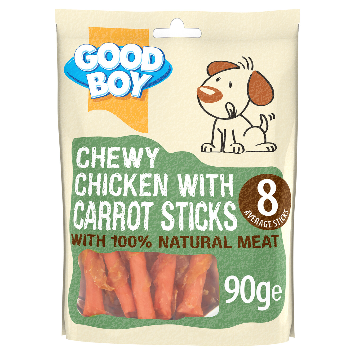 Good Boy Chicken with Carrot Chewy Stick 90g 8 Pack Image 1