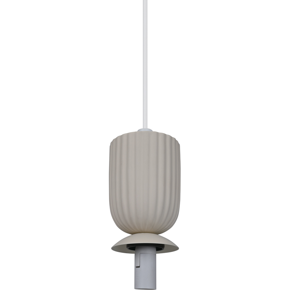 Nordlux Sadie Beige Opal Glass Dome Rippled Pendant Light Image 6