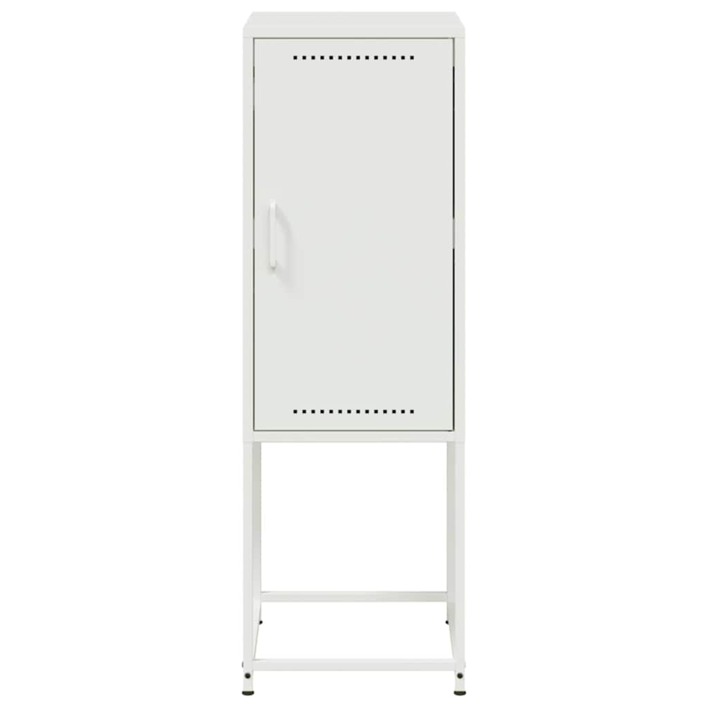 vidaXL Single Door White Steel Highboard Image 6