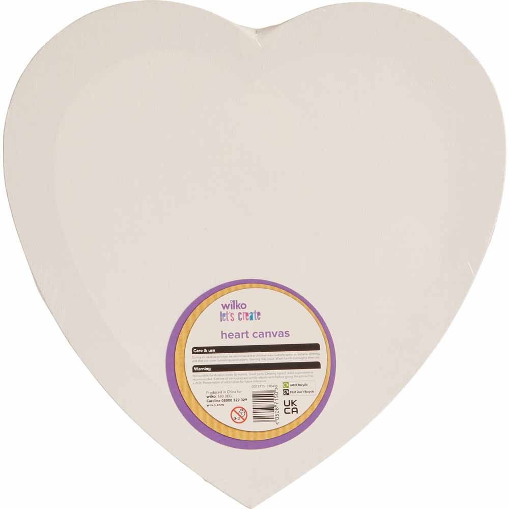Wilko Paint Your Own Heart Canvas Image