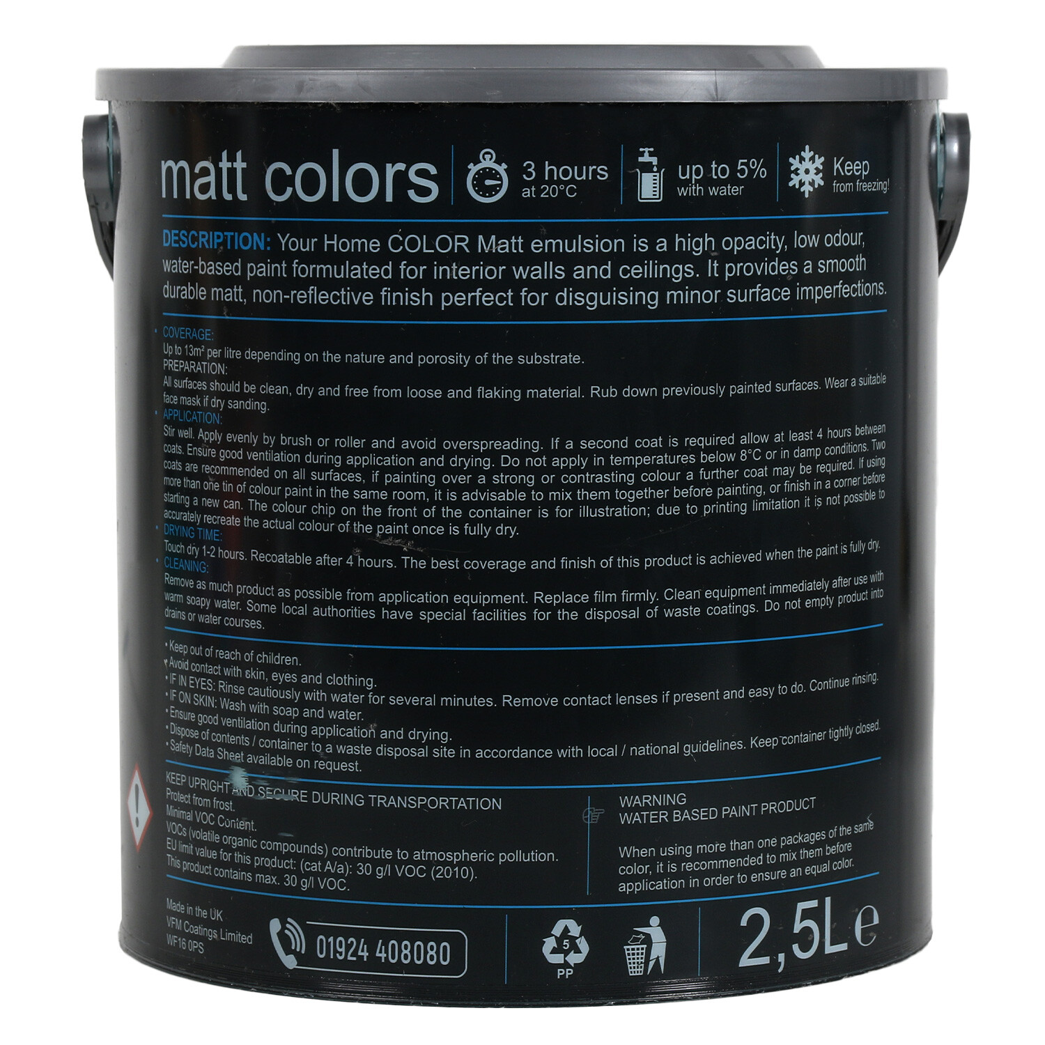 Your Home Walls and Ceilings Duck Egg Matt Emulsion Paint 2.5L Image 2