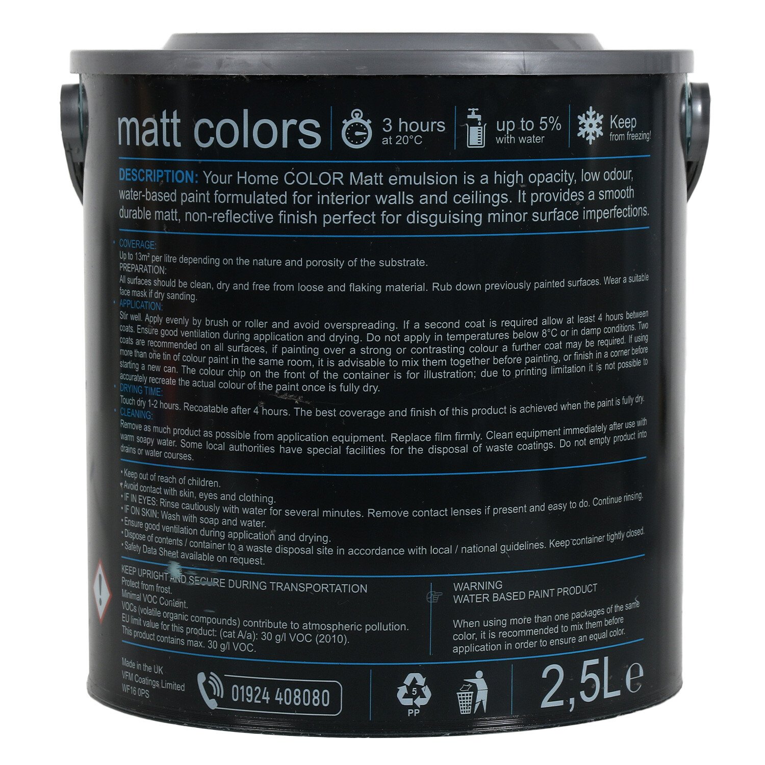 Your Home Walls and Ceilings Duck Egg Matt Emulsion Paint 2.5L Image 2