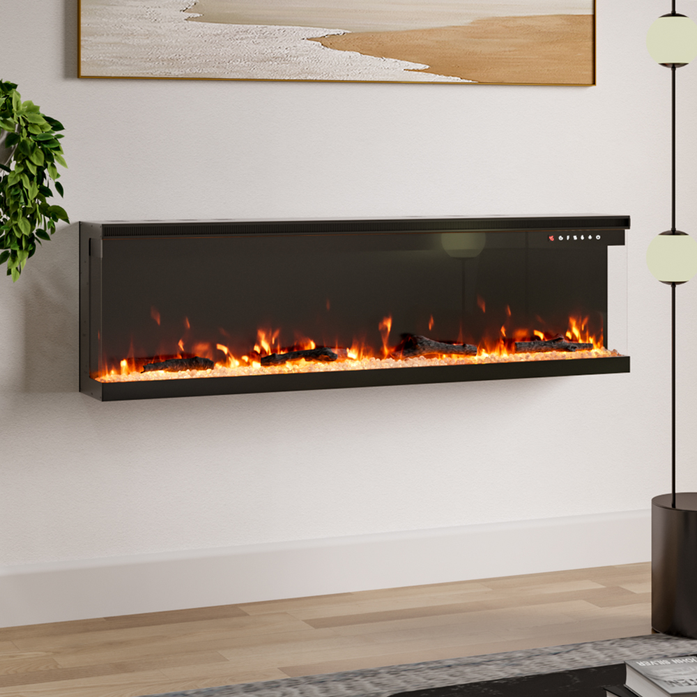 Living and Home 12 Flame Colour 3 Side Inset or Freestanding Electric Fireplace with Remote 60 inch Image 5