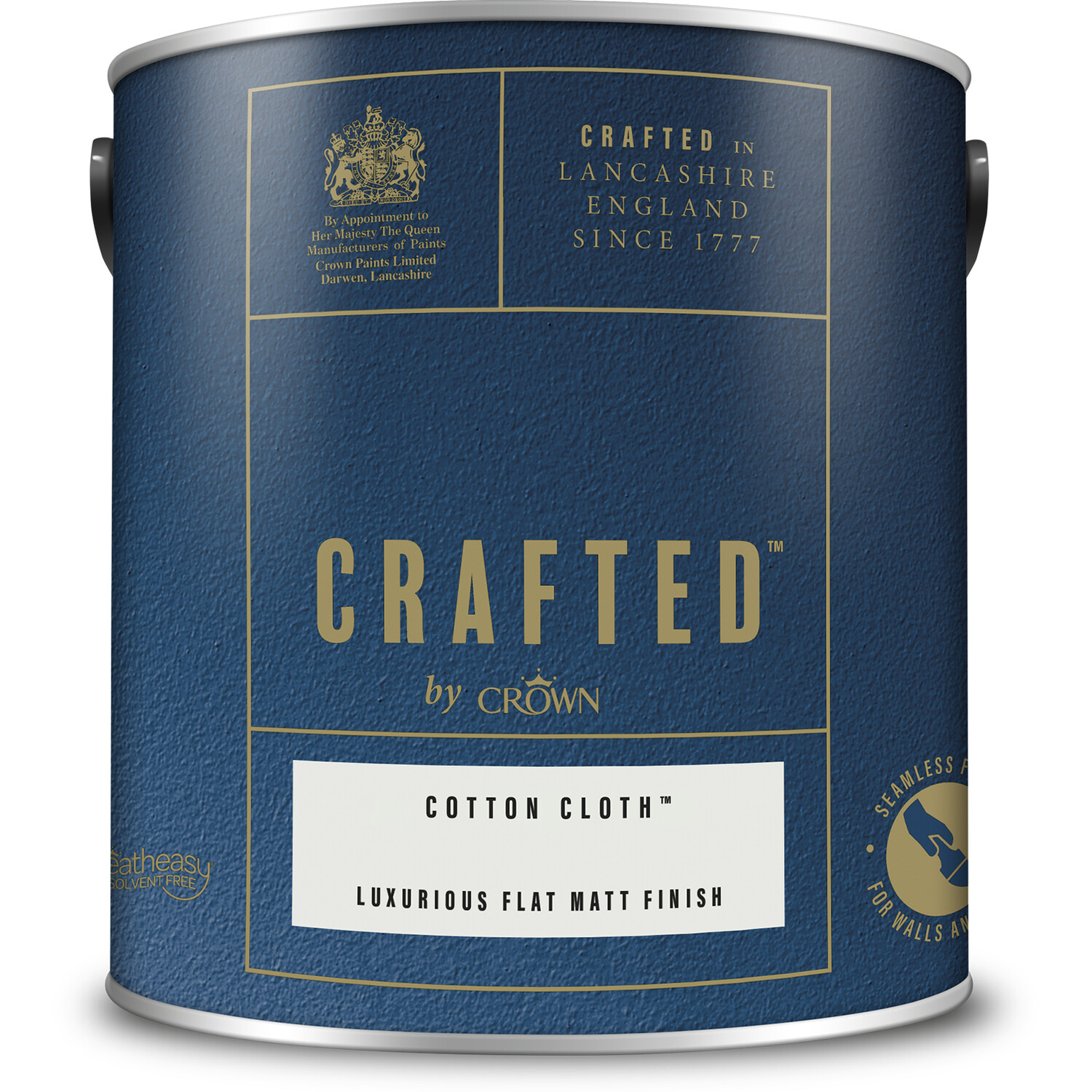Crown Crafted Walls and Wood Cotton Cloth Luxurious Flat Matt Paint 2.5L Image 2