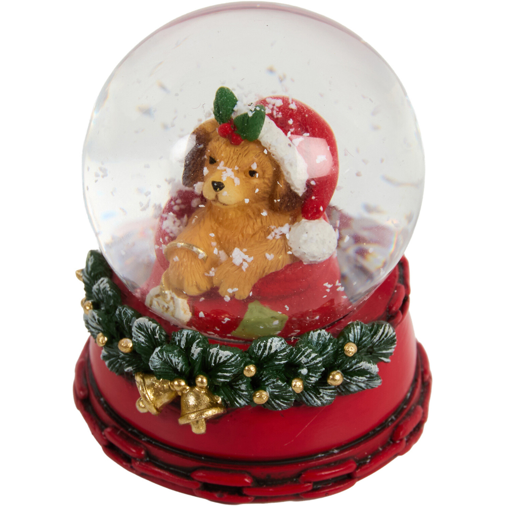 Mini Festive Puppy Snow Globe Image 5