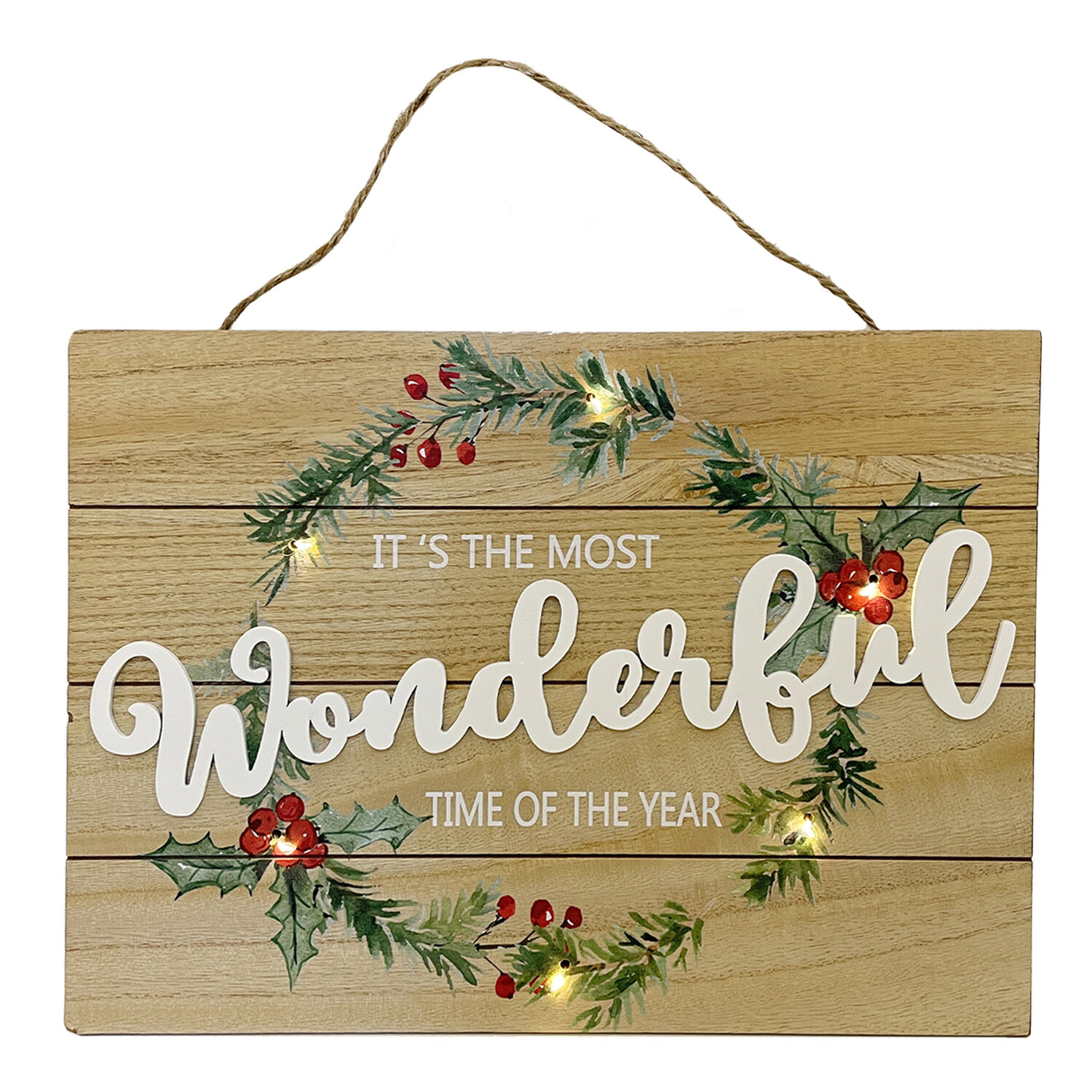 Mistletoe Cottage Natural Wonderful Time Of Year Plaque Image