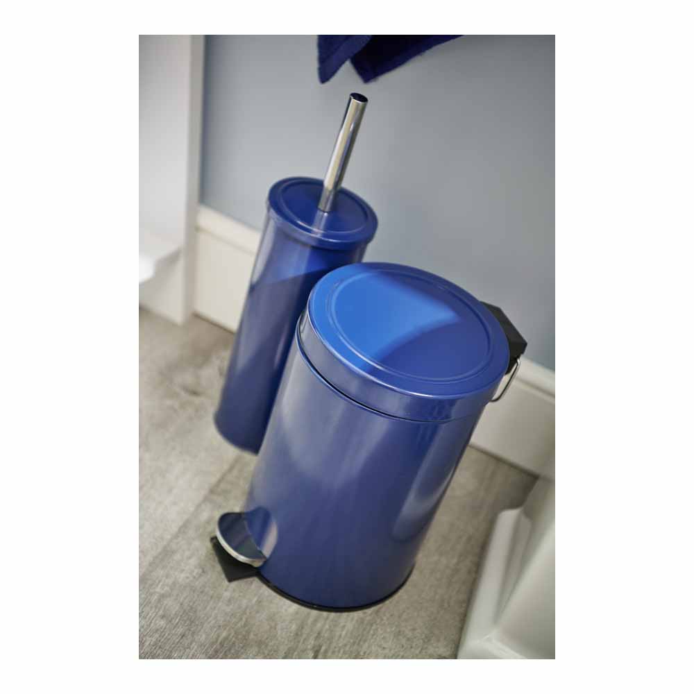 Wilko Navy Toilet Brush and Holder Wilko