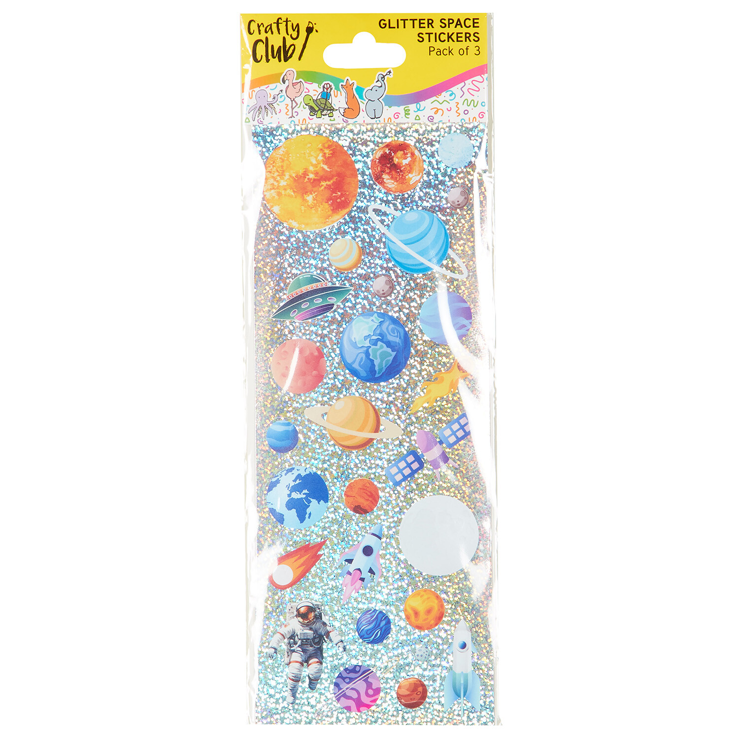 Glitter Space Stickers - Multicolour Image 2