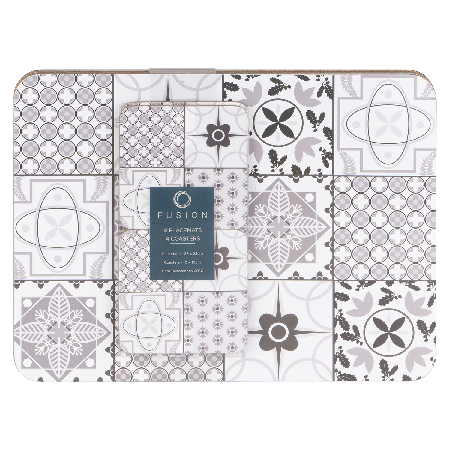 Impress Tile 8 Pack Placemats and Coasters Set Image 1