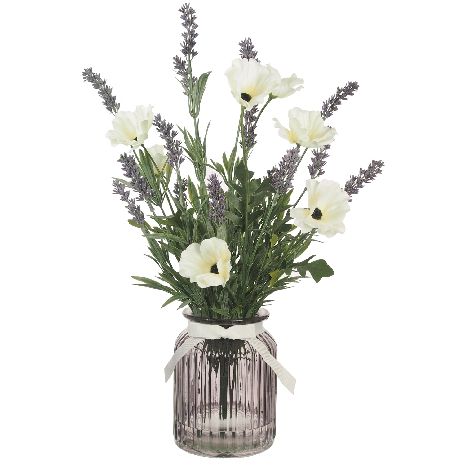 Cream Wild Poppy Artificial Flowers in Jar Image