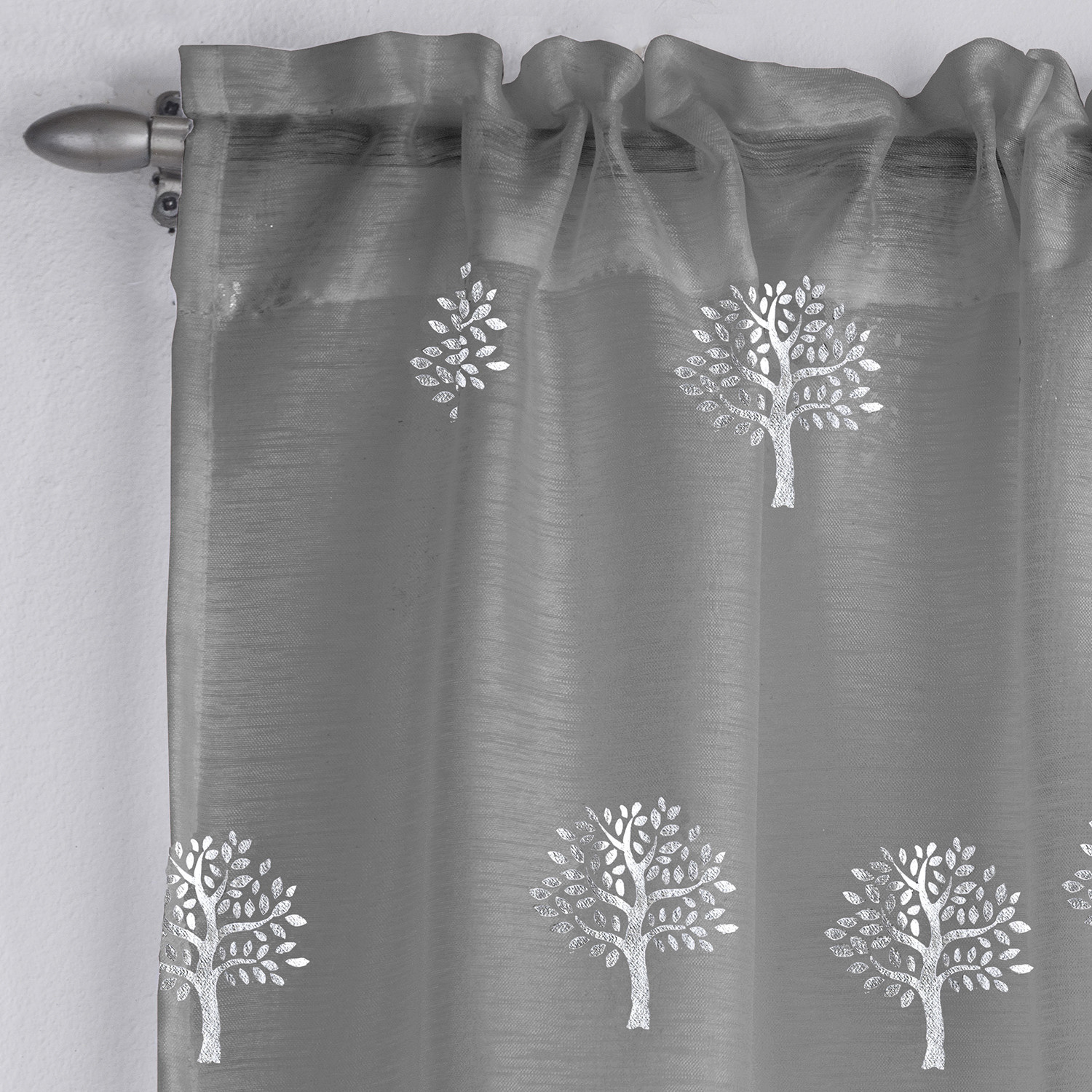 Birch Panel Curtain - Silver / 137cm Image 2