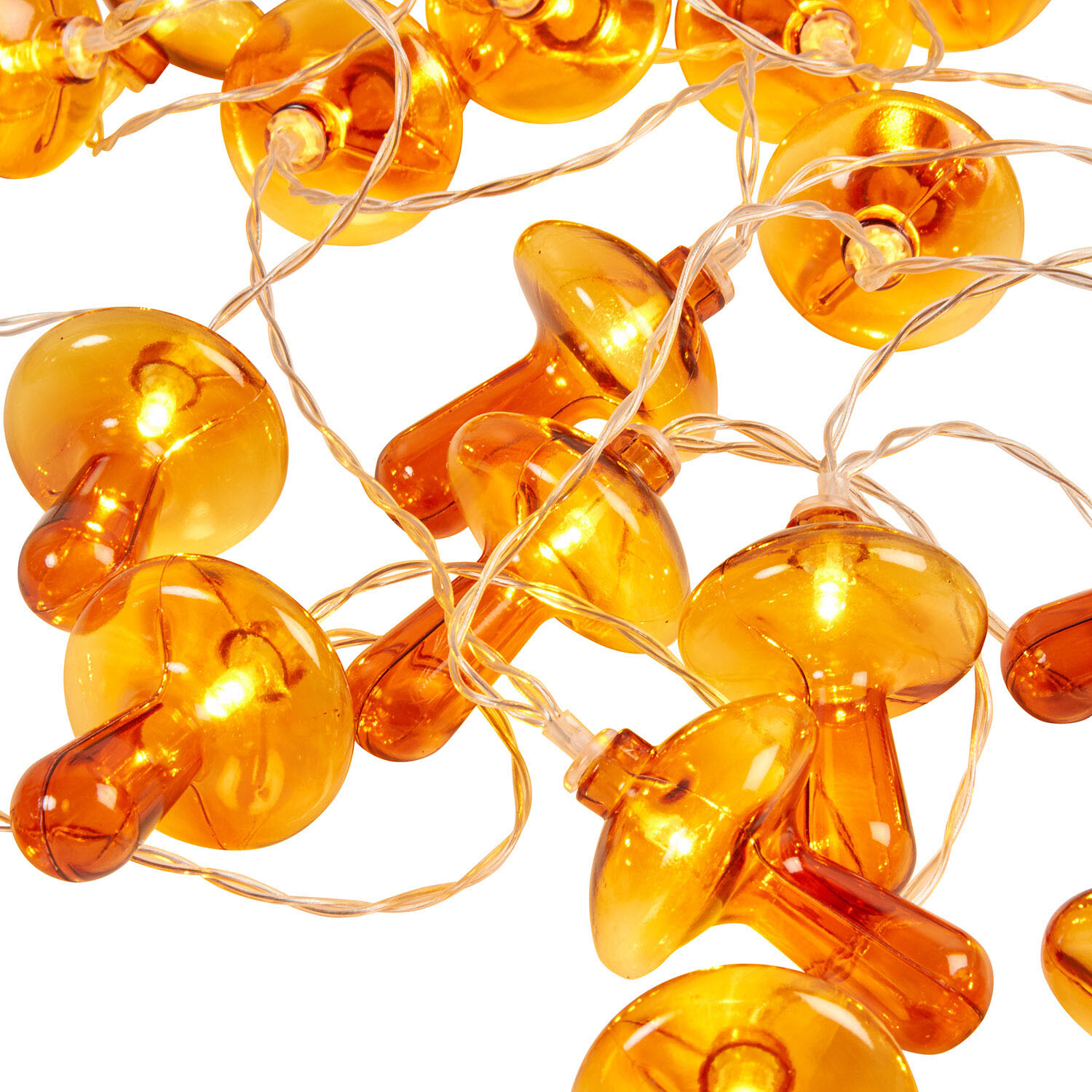 20 LED Mushroom String Light Yellow-Orange Image 3