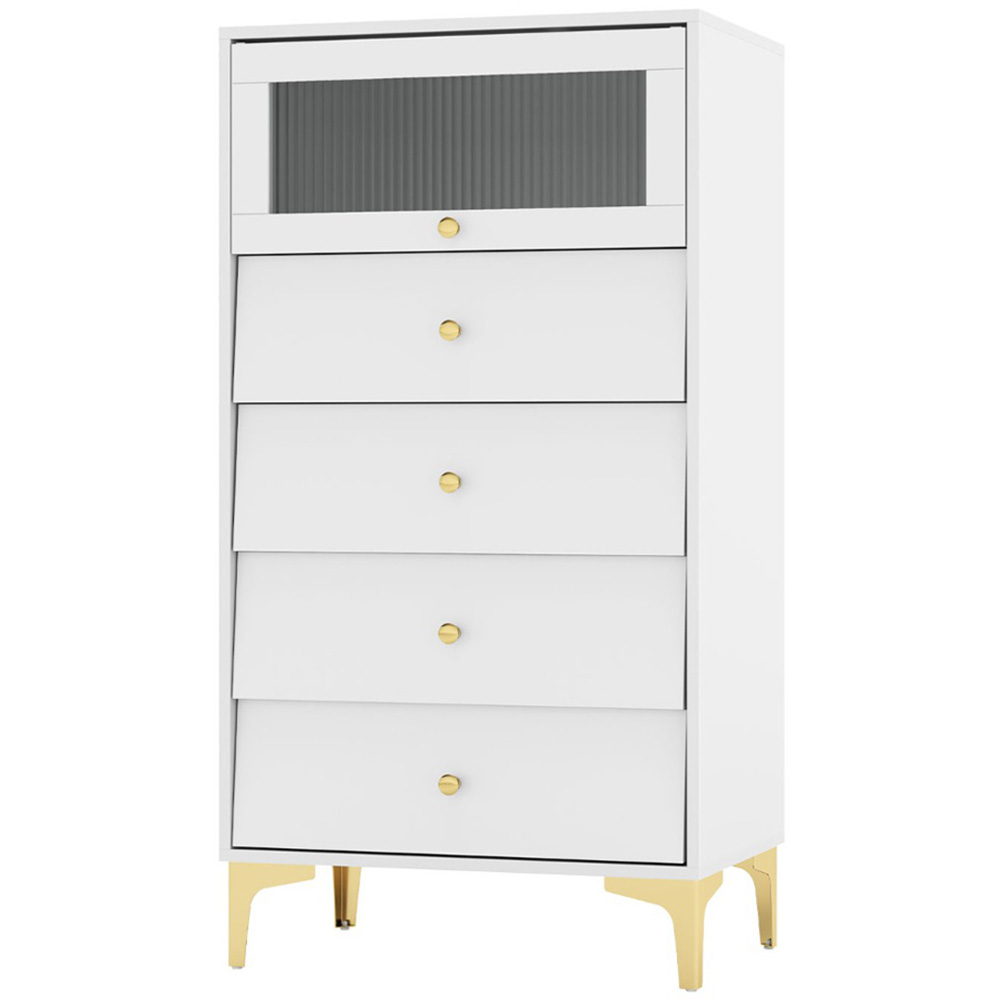 Costway 4 Drawer Single Door 3/4 Drawer Dresser Cabinet Image 2