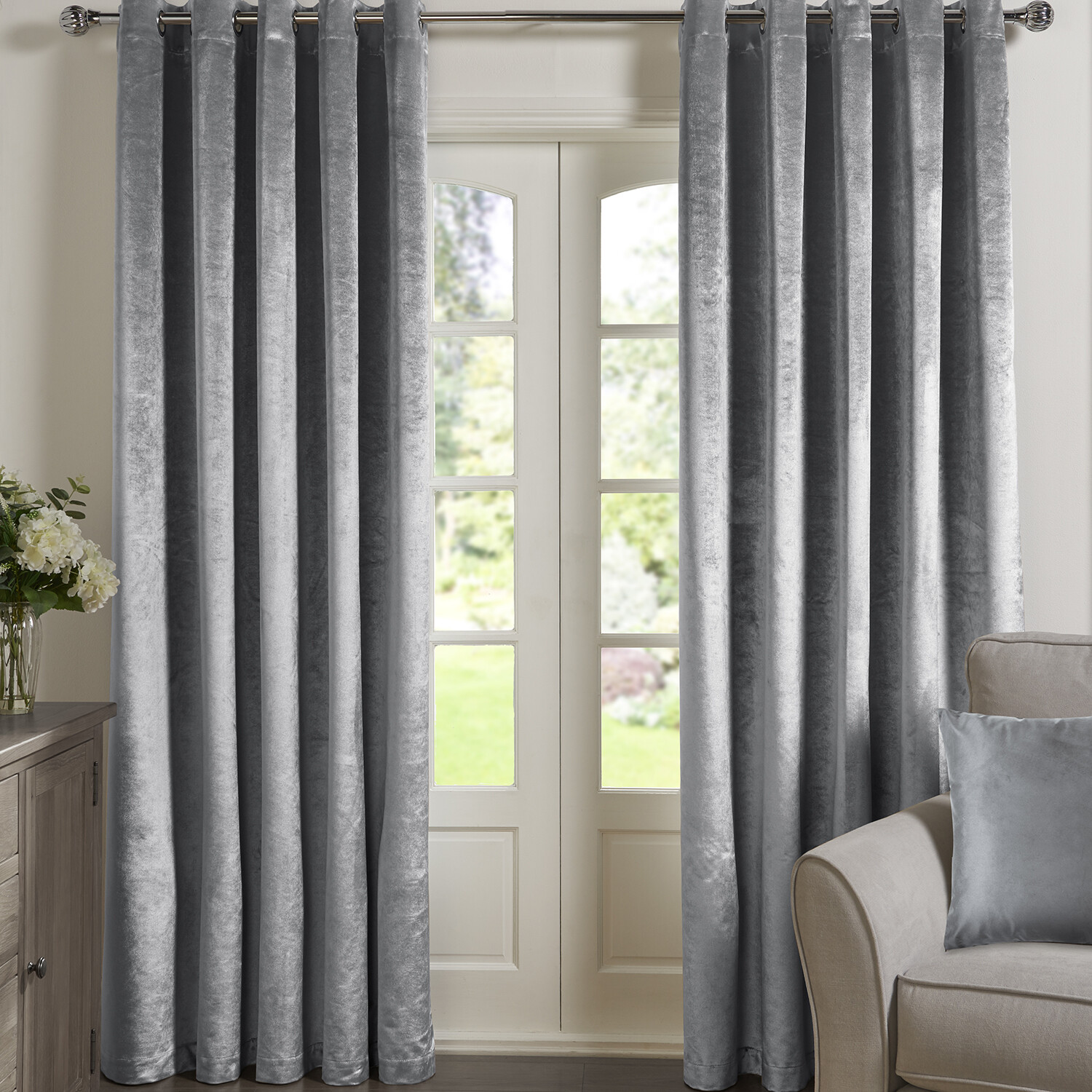 Belvedere Blackout Curtains - Charcoal / 137cm / 168cm Image 3
