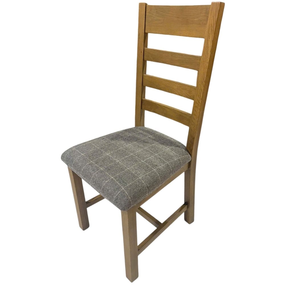 Home Source Holcombe Grey Smoked Oak High Slatted Back Dining Chair 2 Pack Image 3