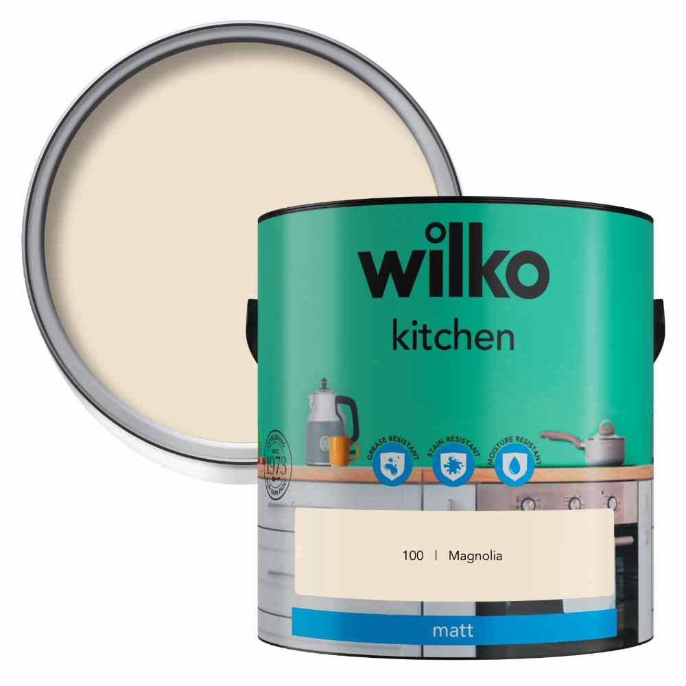 Wilko Kitchen Magnolia Matt Emulsion Paint 2.5L Image 1