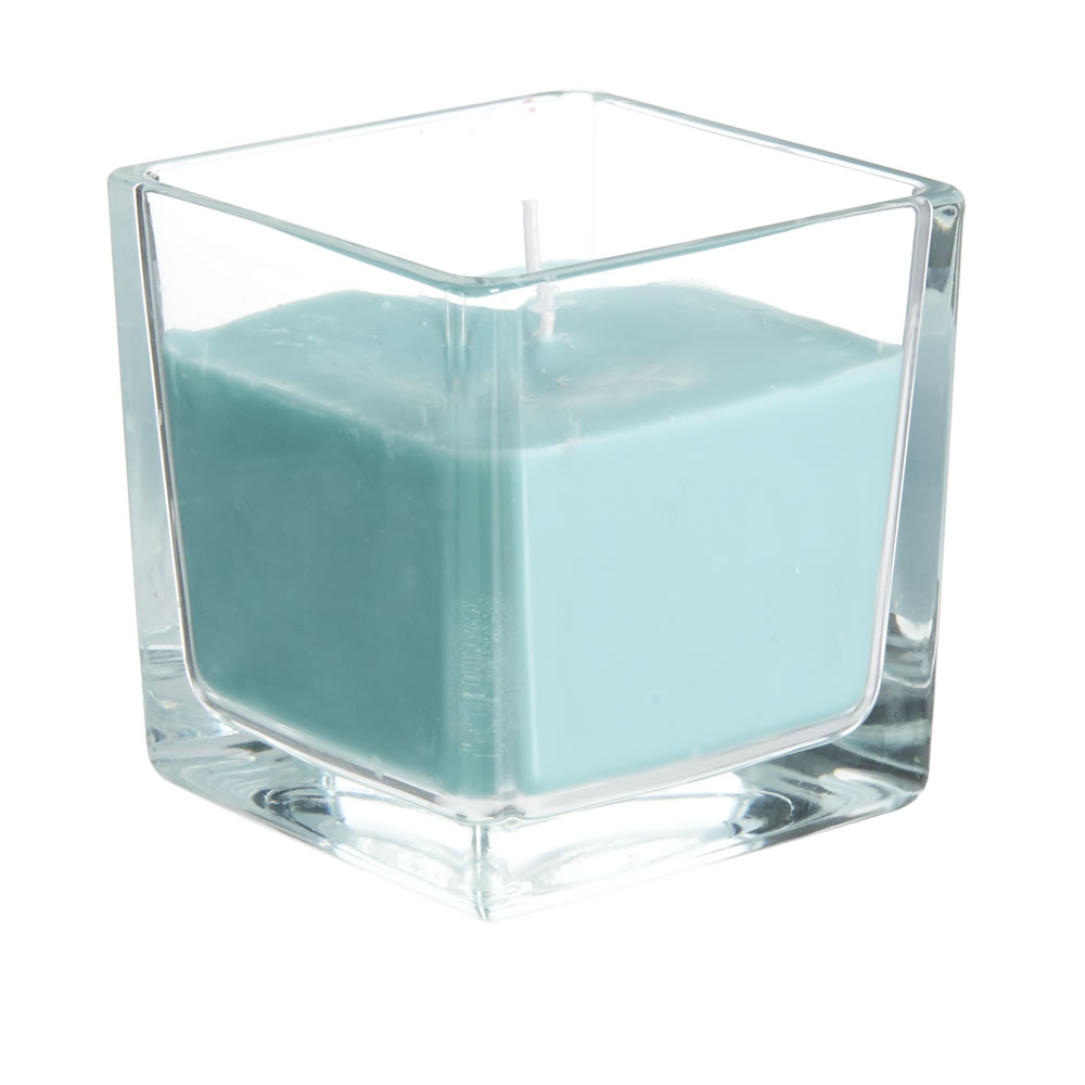 Wilko Tropical Passionfruit and Blueberry Square Glass Candle Image