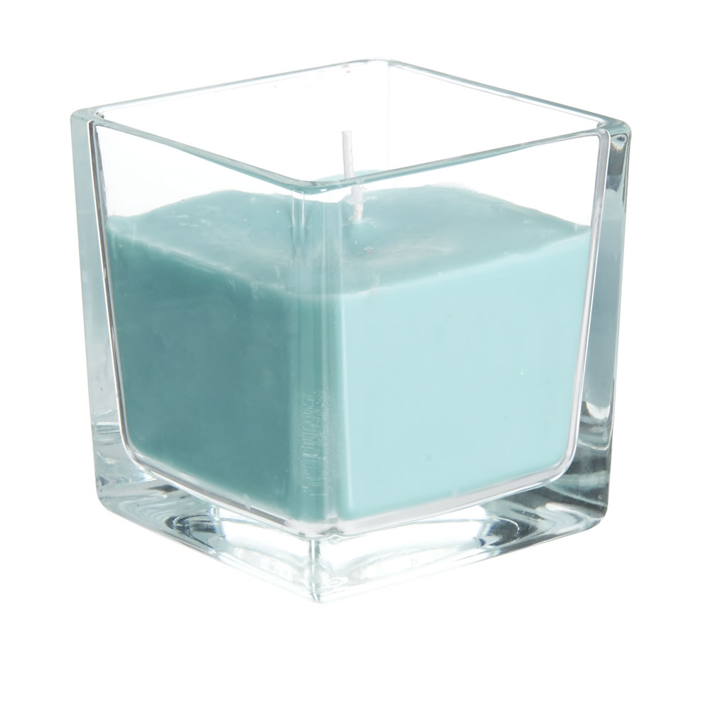 Wilko Tropical Passionfruit and Blueberry Square Glass Candle Wilko