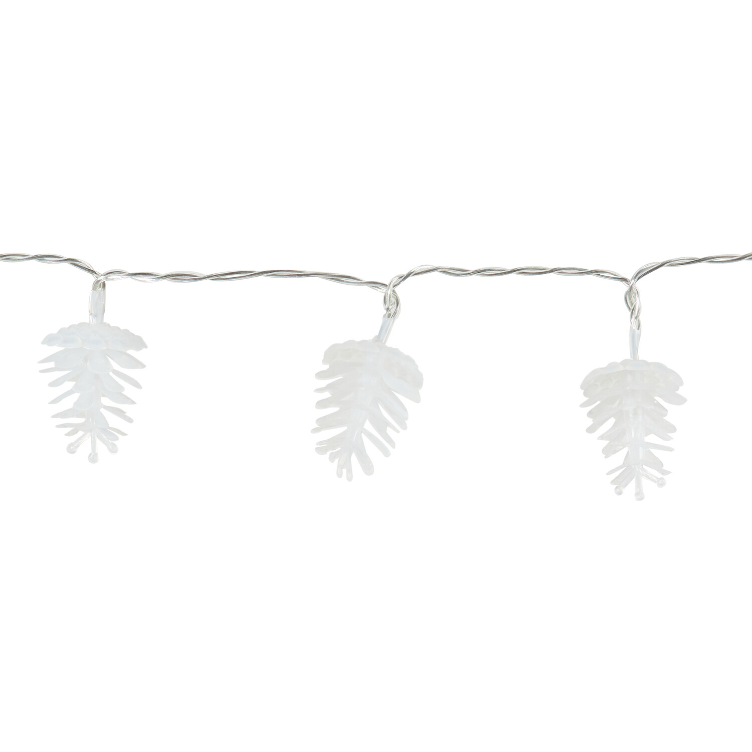 100 LED White Pinecone String Lights Image 1