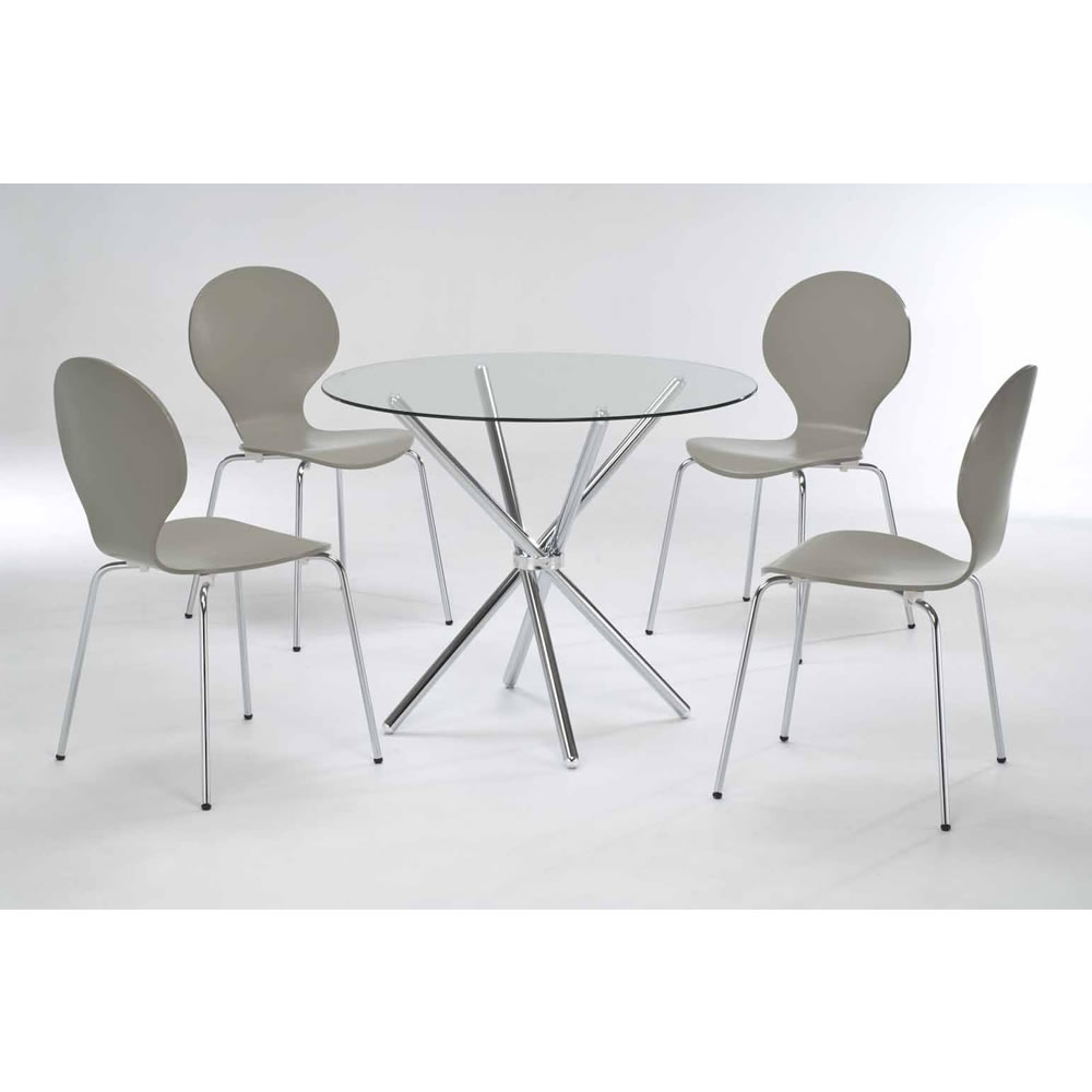 Casa Stone Dining Table with 4 Chairs Image 1