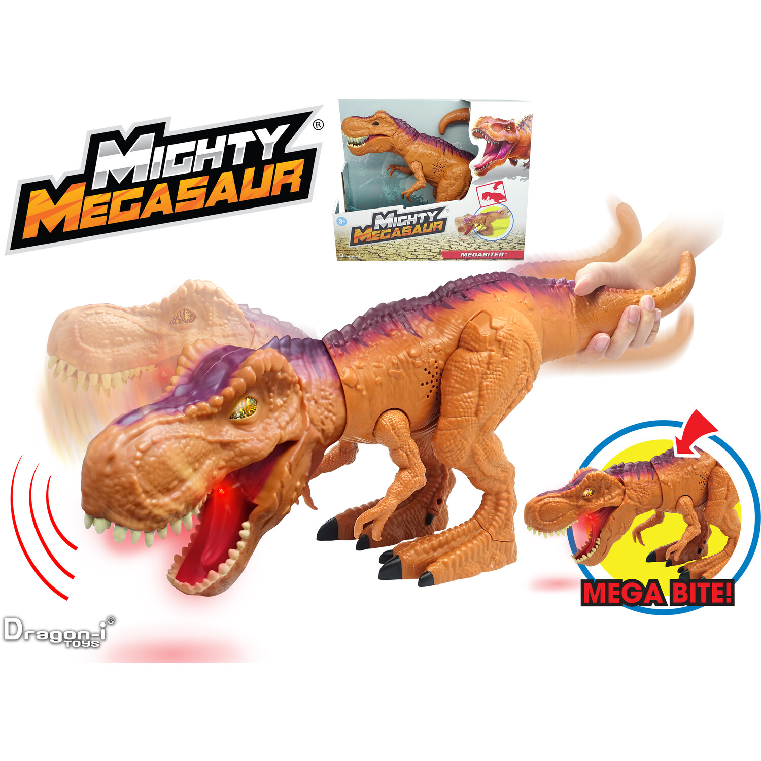 Mighty Megasaur Orange Megabiter Toy Image 2