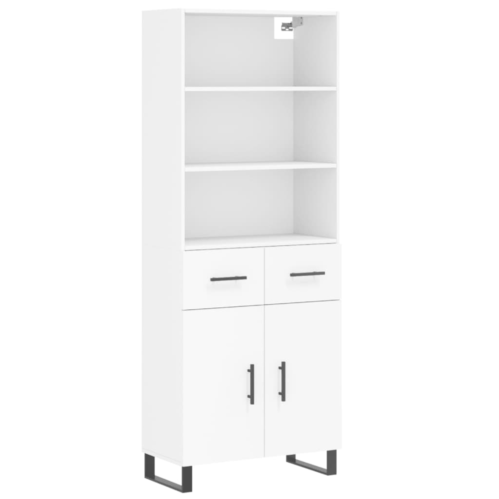 vidaXL 2 Door 2 Drawer 3 Shelf White Highboard Image 2