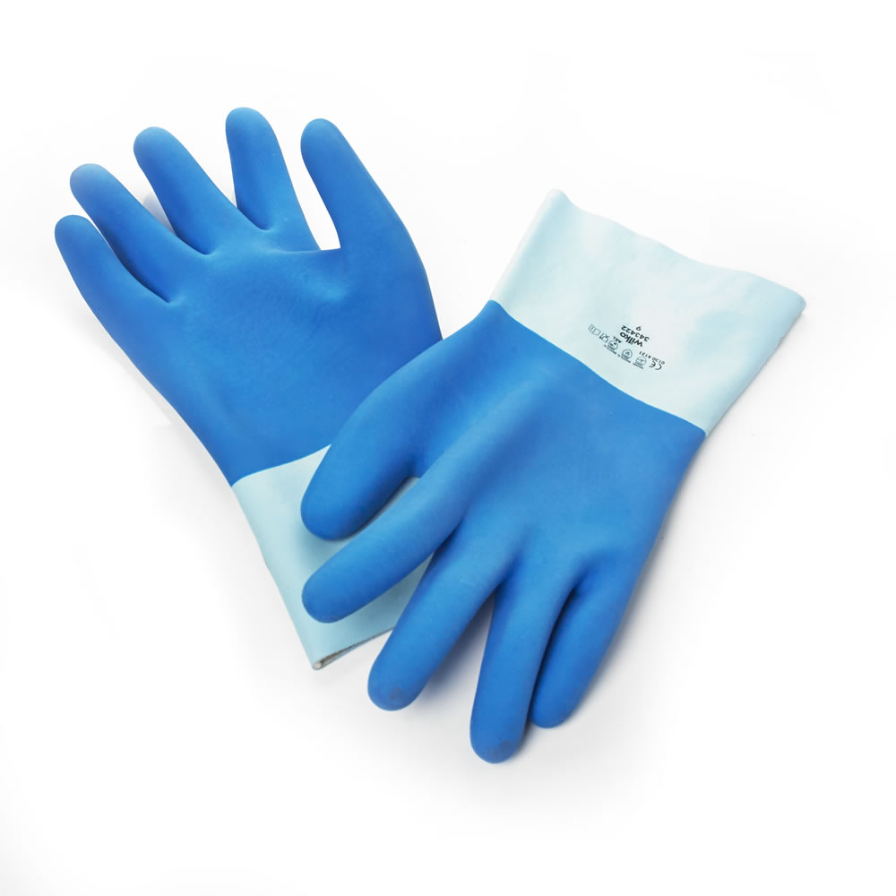 Wilko Blue Latex Car Wash Gloves Image