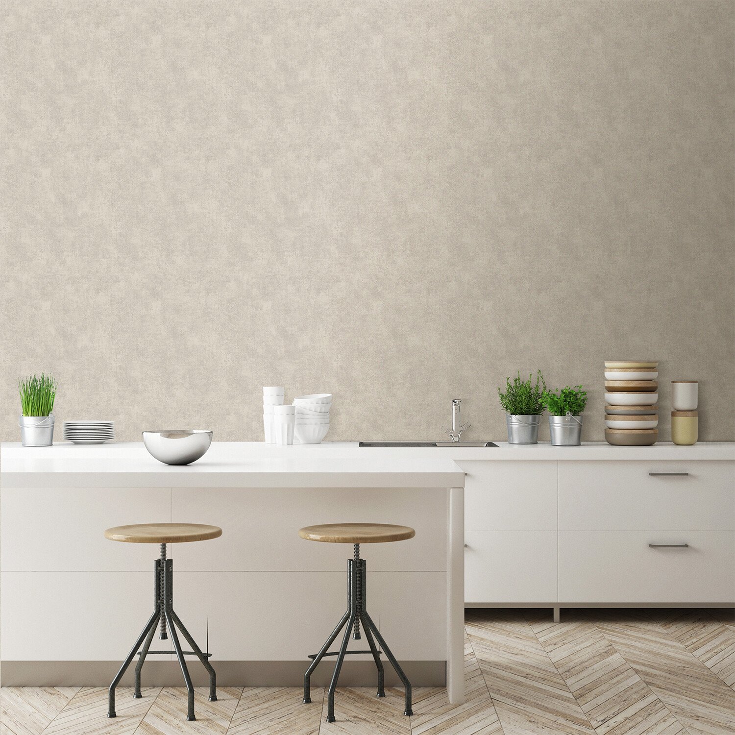 Capri Wallpaper - Taupe Image 2