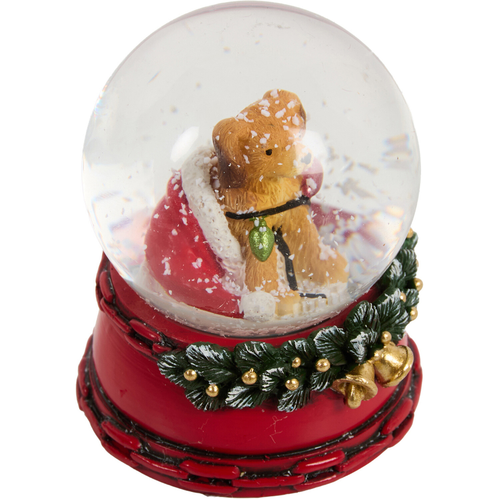 Mini Festive Puppy Snow Globe Image 3