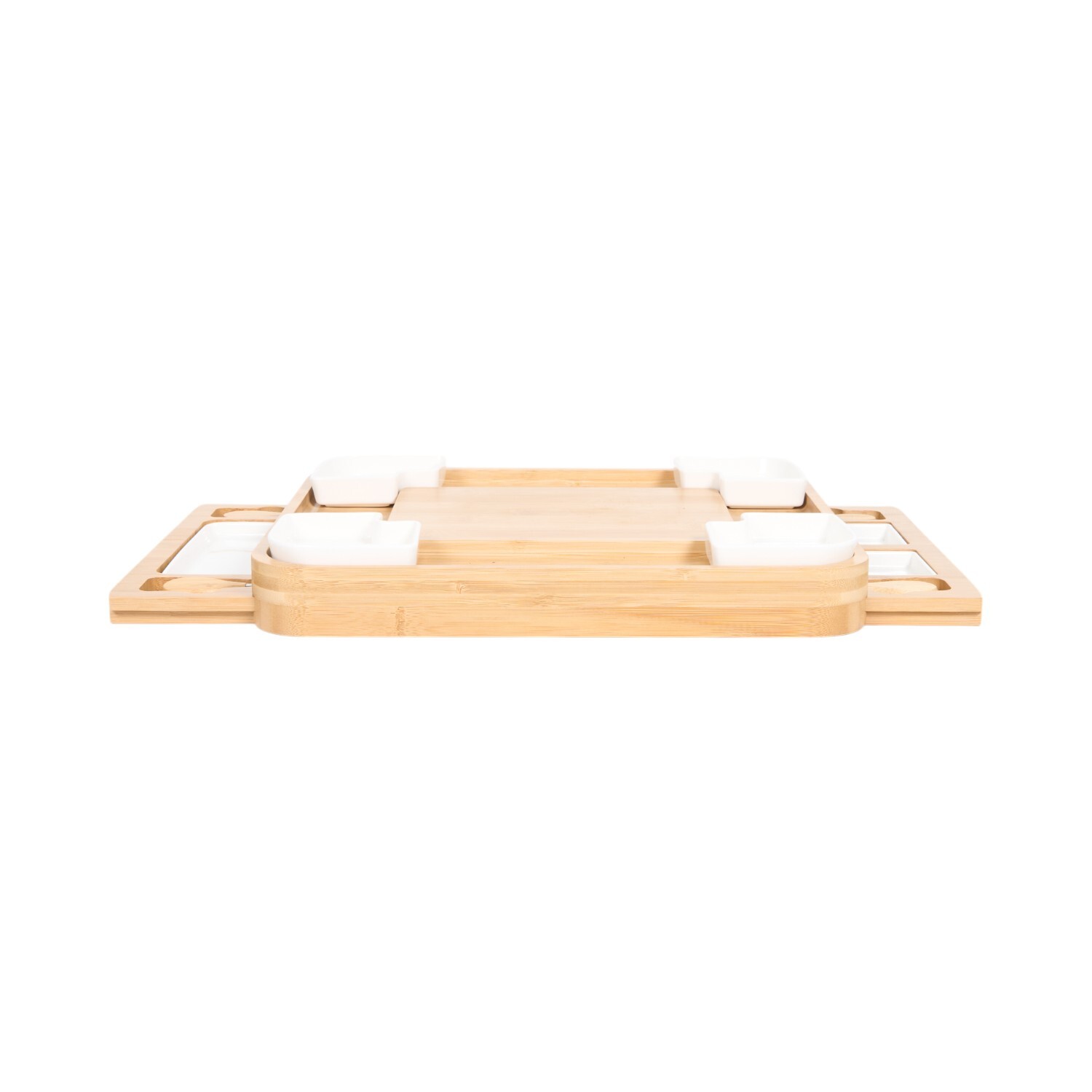 Kitchen Master 14 Piece Bamboo Cheese Board Set - Natural and White Image 7