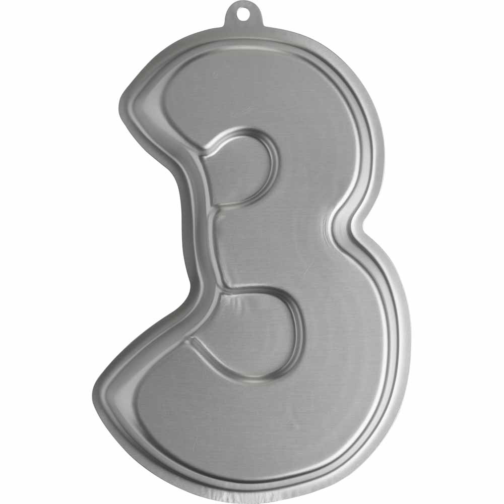 Wilko Number 3 Three Shape Cake Tin Wilko