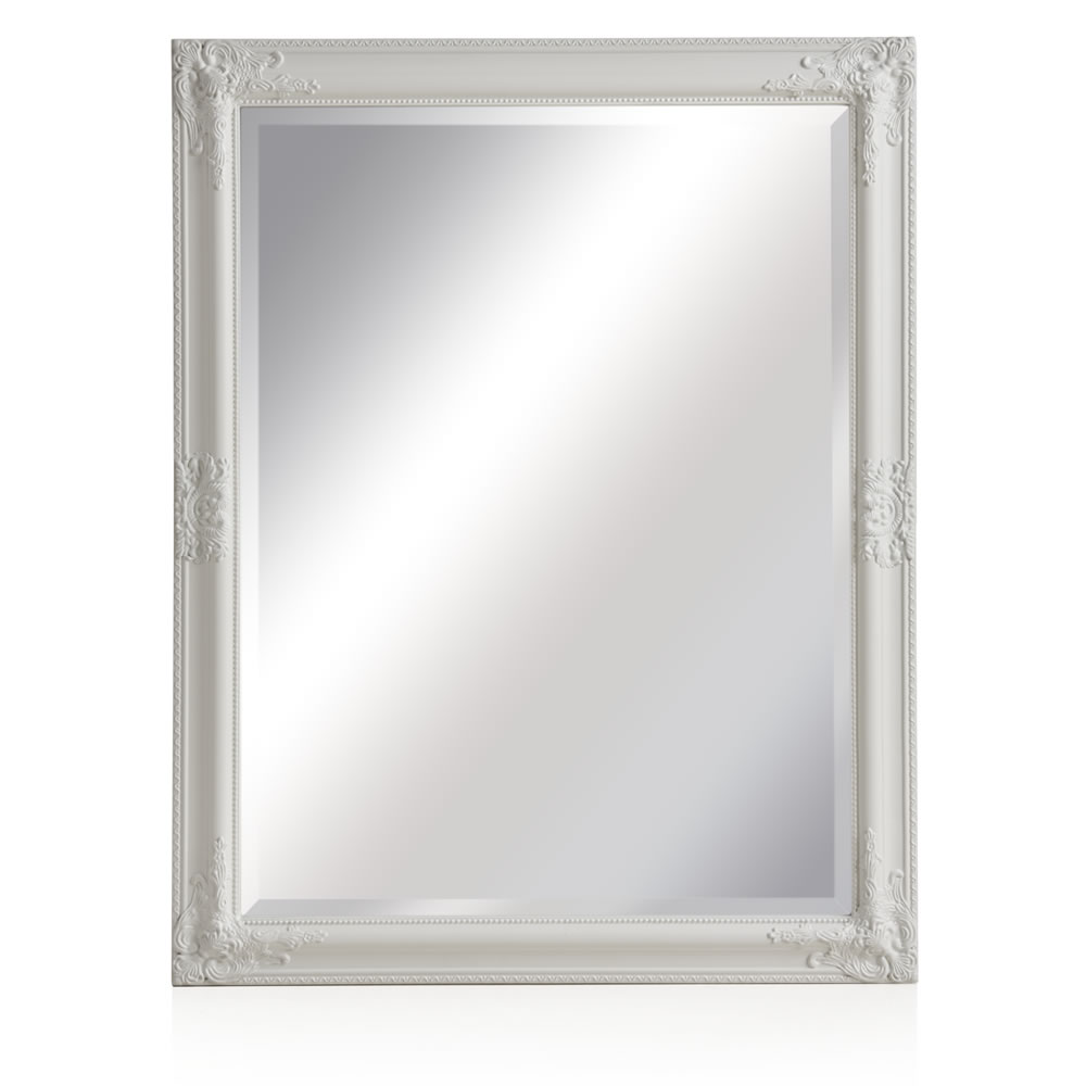 Wilko 96 x 76cm Rococco White Wall Mirror Wilko