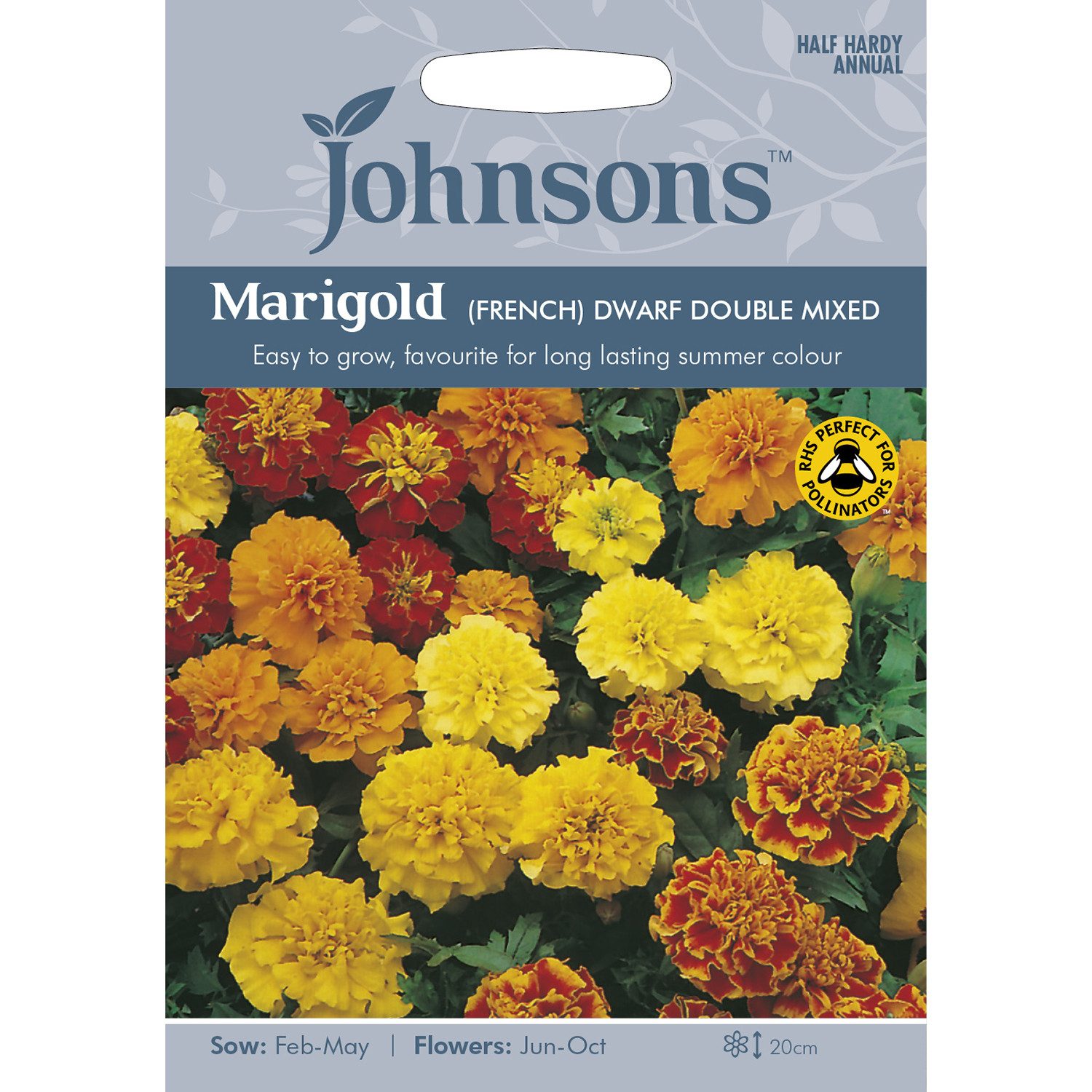 Johnsons Marigold French Dwarf Double Mixed Flower Seeds Image 2