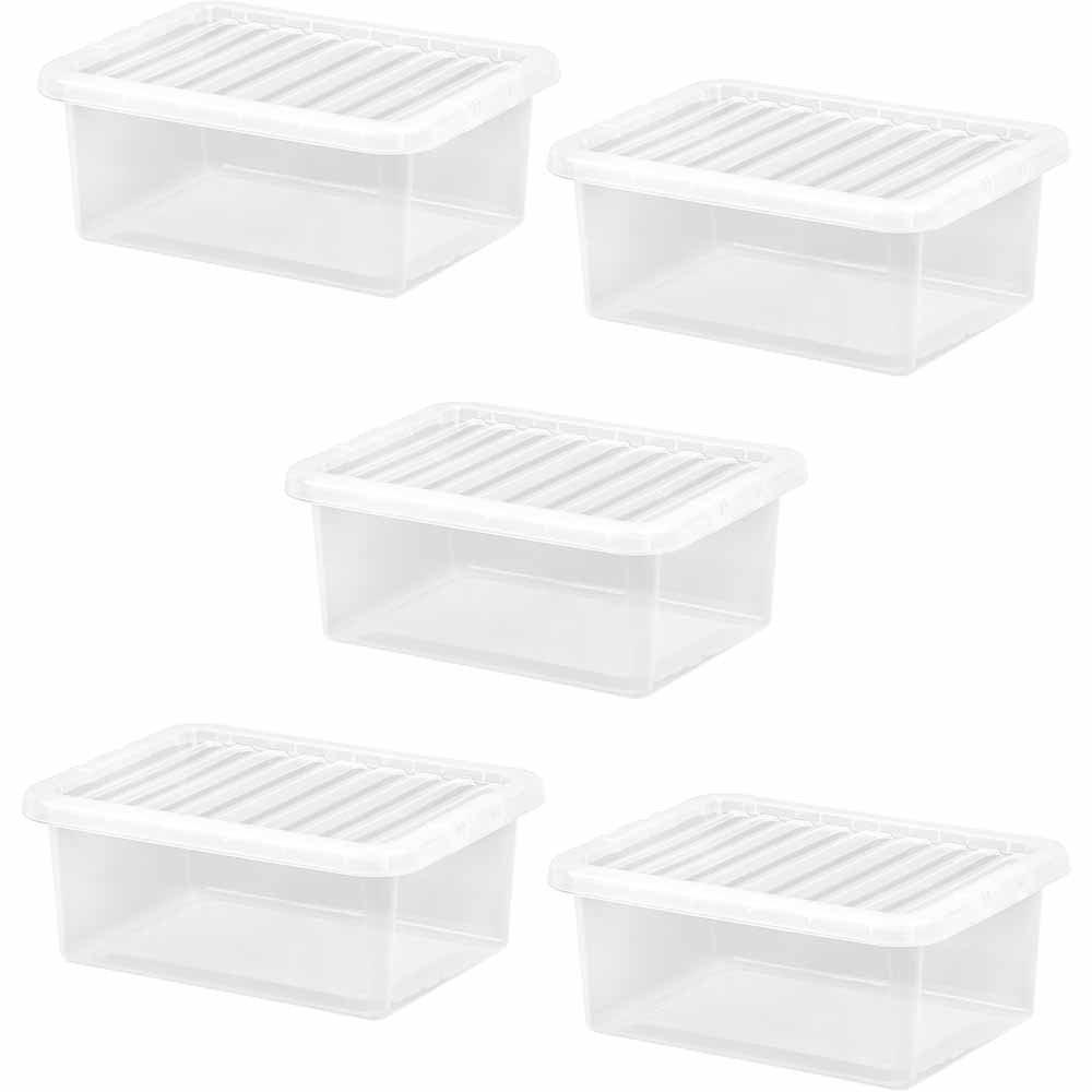 Wham 55L Crystal Storage Box and Lid 3 Pack