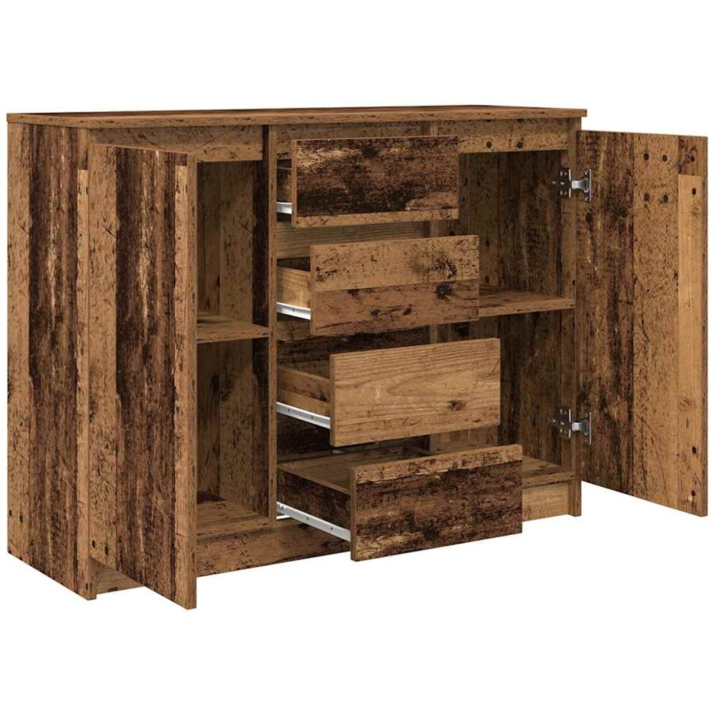 vidaXL 2 Door 4 Drawer Old Wood Sideboard Image 4