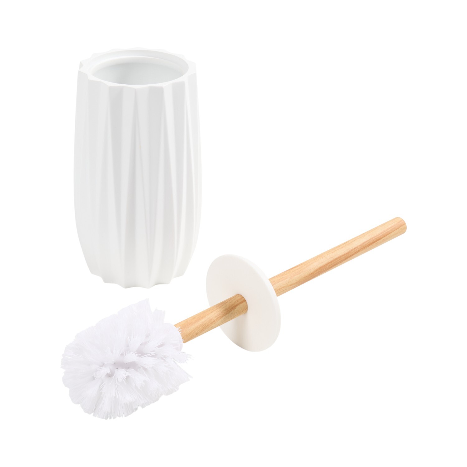 Milan Polyresin Toilet Brush Holder White Image 4