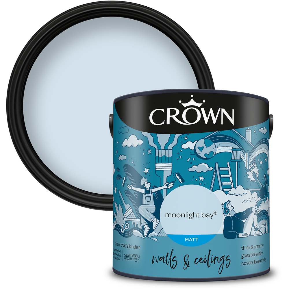 Crown Matt Breatheasy Moonlight Bay Emulsion Paint 2.5L Image 1