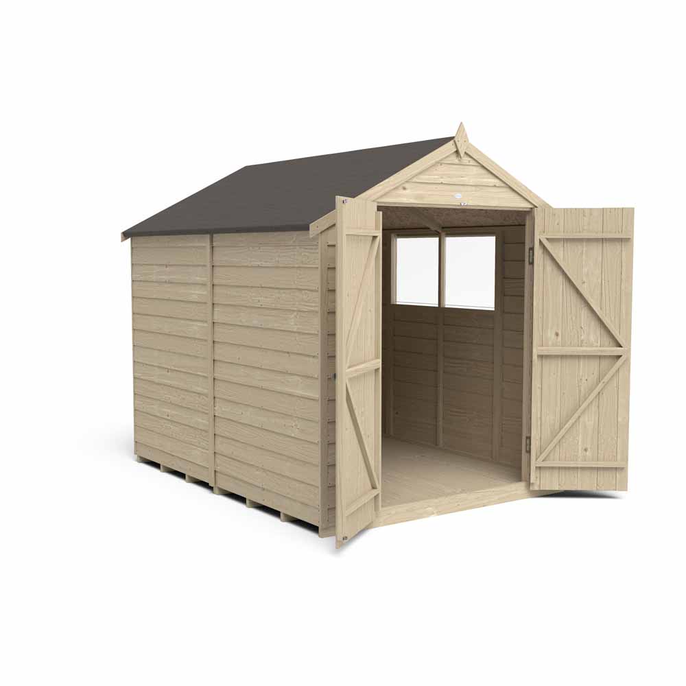 Forest Garden 8 x 6ft Double Door Overlap Pressure Treated Apex Shed Image 14