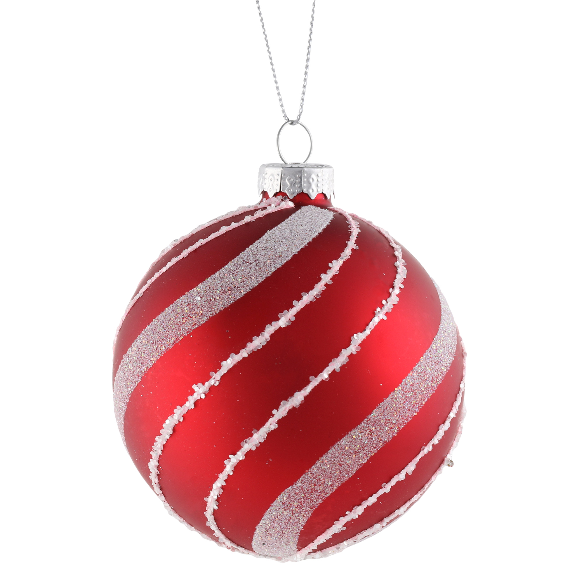 Decorative Red and White Bauble Image 1