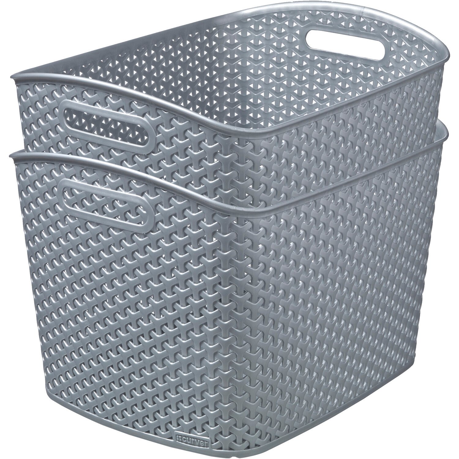 Curver 28L Grey Extra Large Rectangular Storage Basket Image 5