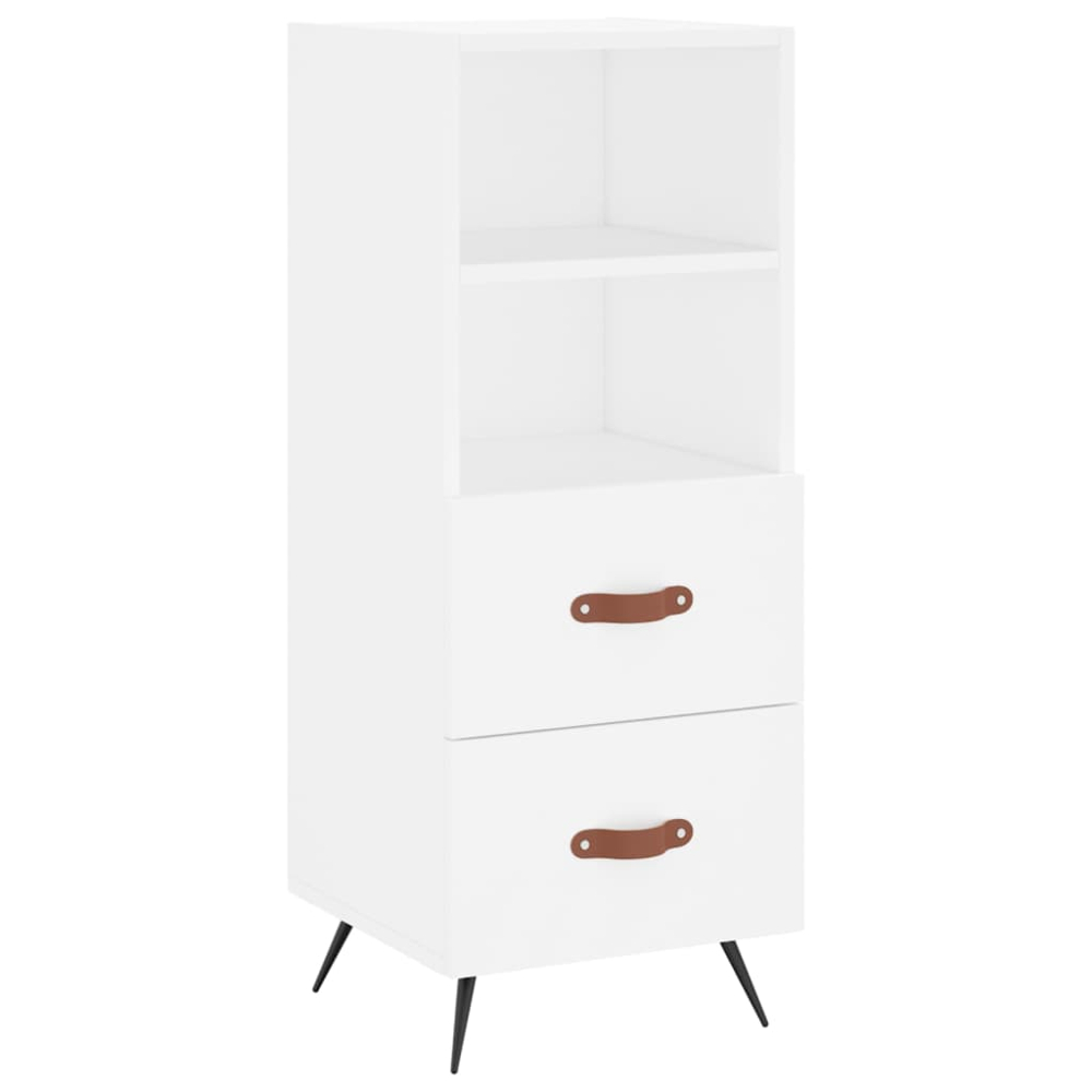 vidaXL Single Door 2 Drawer 2 Shelf White Highboard Image 5